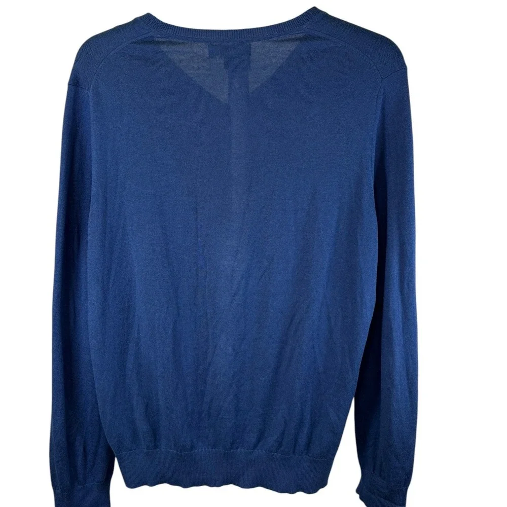 Banana Republic Mens Blue Silk Cotton Cashmere V-Neck Sweater Size M
